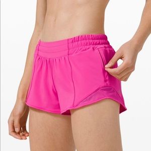 Lululemon Sonic Pink Hotty Hot Shorts 4”